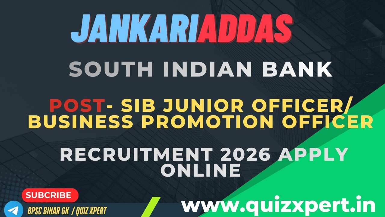 South Indian Bank SIB Junior Officer/ Business Promotion Officer Recruitment 2026 Apply Online