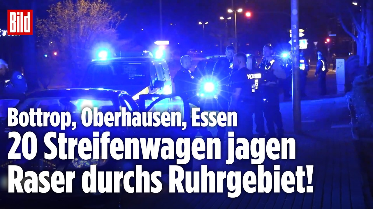 CHAOS-FAHRT IM RUHRGEBIET: Raser flüchtet vor Polizei! 20 Streifenwagen im Einsatz!