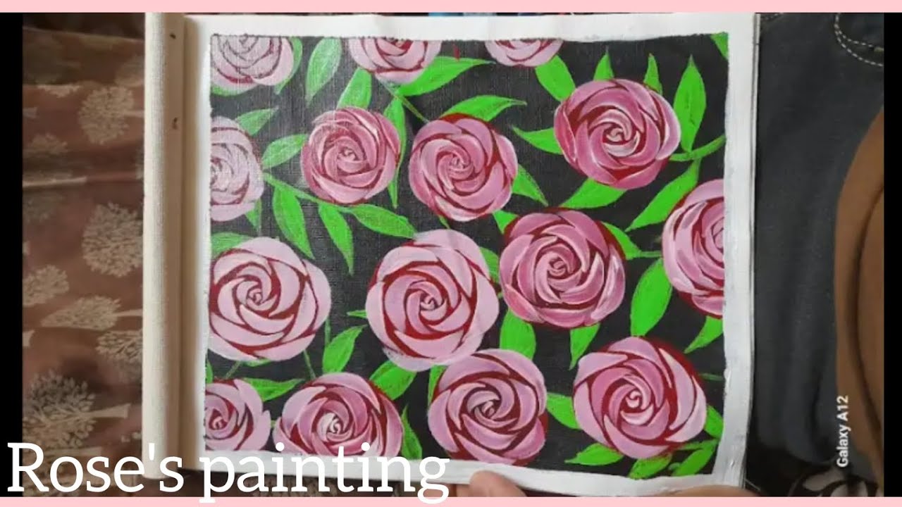 Easy rose painting #art #painting #scenerypainting easy painting ideas for begginers  sunsetpainting