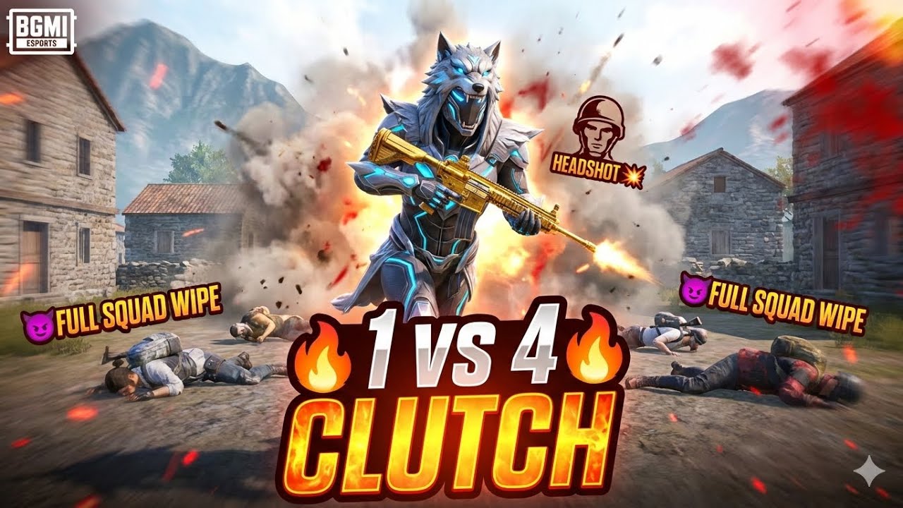 BGMI 1v4 Clutch 😈 | Full Squad Wipe 🔥 | Rush Gameplay | Style Wolf #pubgmobile #bgmi