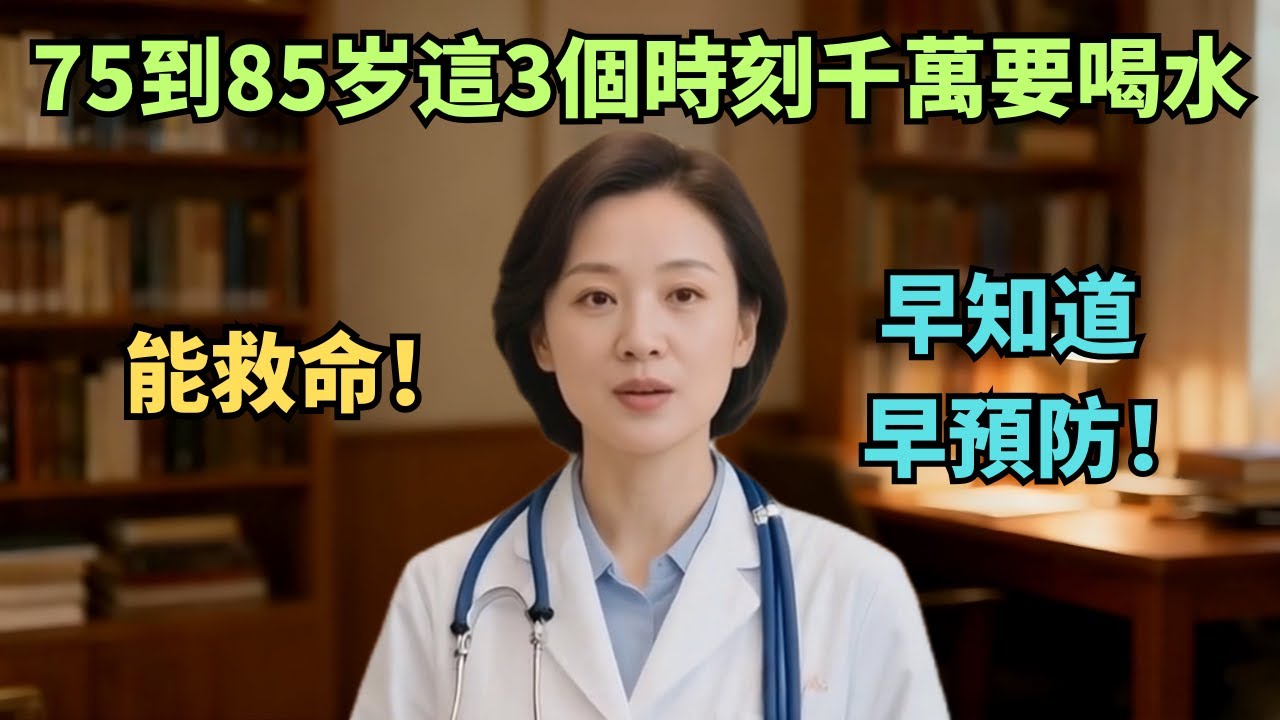 75到85岁這3個時刻千萬要喝水，能救命！早知道早預防！【安好人生】#安好人生 #健康养生 #喝水养生 #中老年健康 #长寿秘诀 #预防血栓 #心脑血管健康 #75岁到85岁 #保命水 #白开水