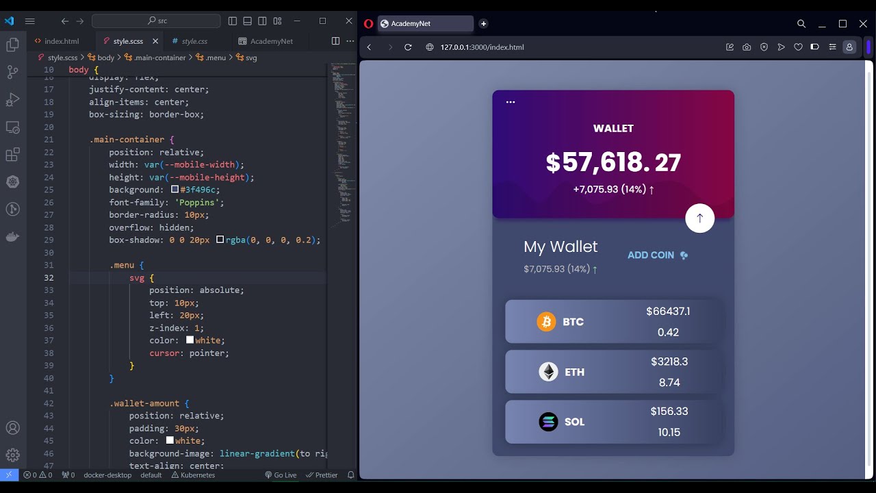 Designing Crypto Wallet UI | HTML CSS JS Tutorial