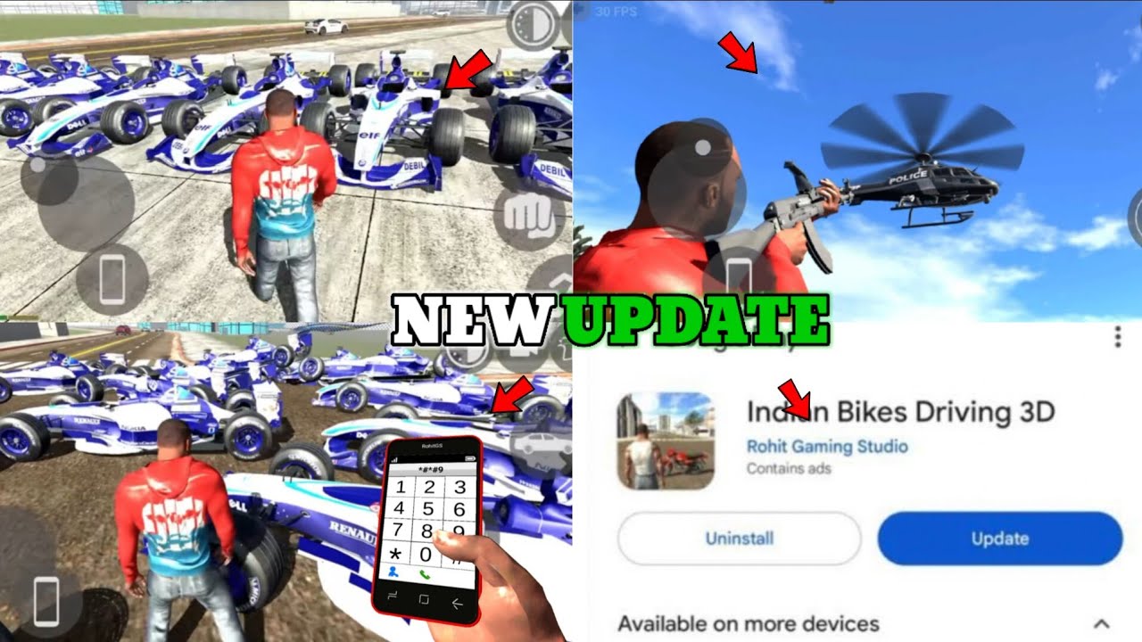 🤯 INDIAN BIKE DRIVING 3D NEW UPDATE! F1 CAR 🚗 & POLICE HELICOPTER 🚁 CHEAT CODE 2026