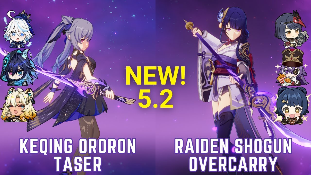 C6 Keqing Ororon Taser & C2 Raiden Shogun Overcarry - Genshin 5.2 NEW Spiral Abyss Floor 12