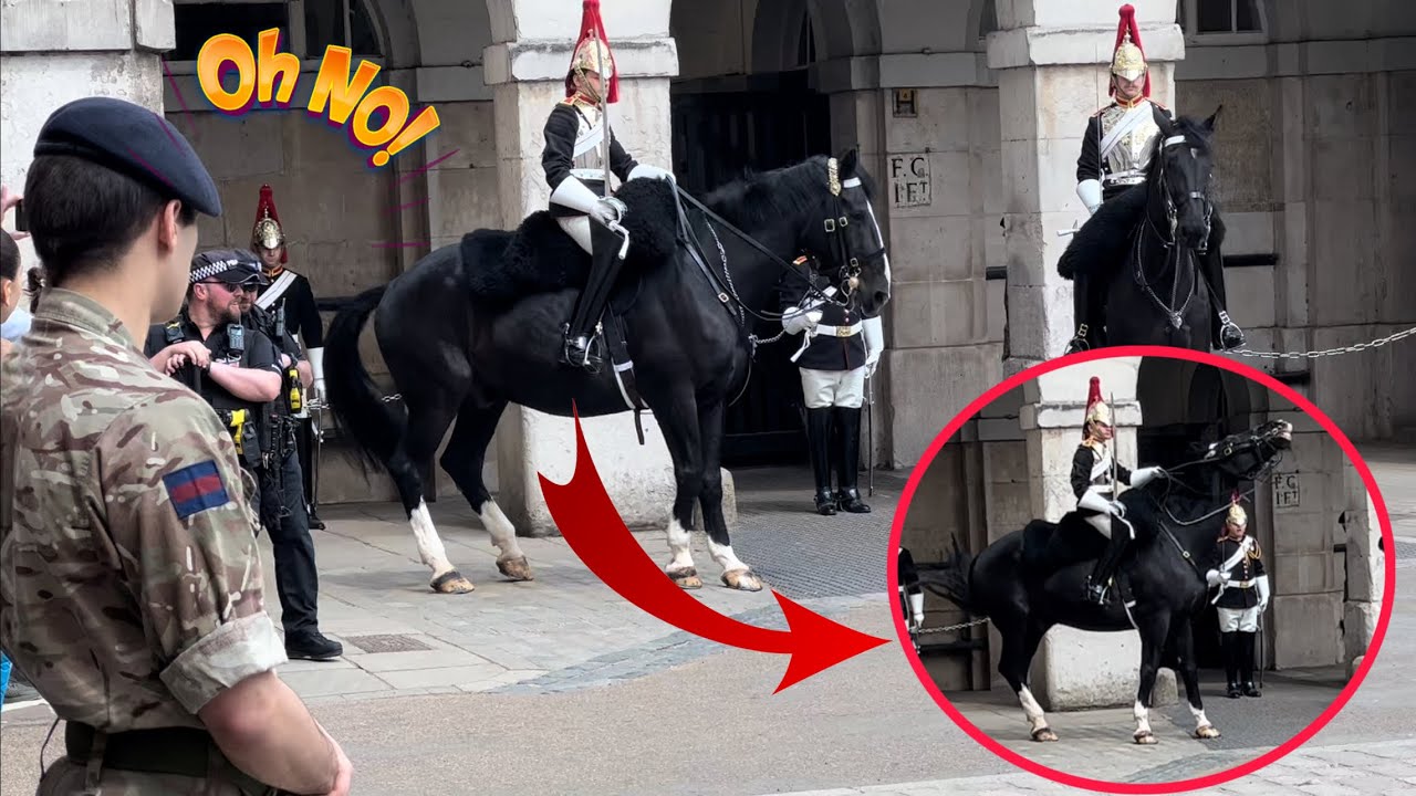 This Horse Is Very Excited To Get On Duty and nearly loses control