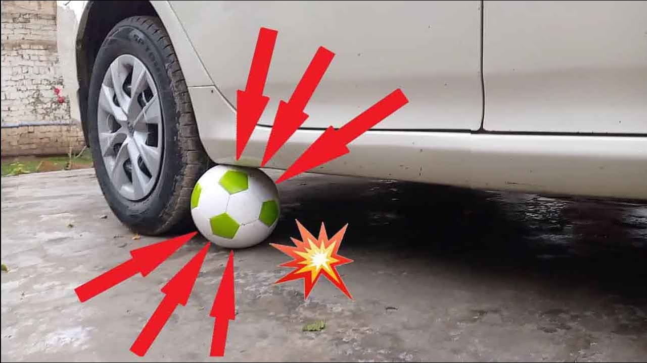 Football Vs Car | Crushing Football with Car | Relaxing Video | Satisfying Video | #football | #car