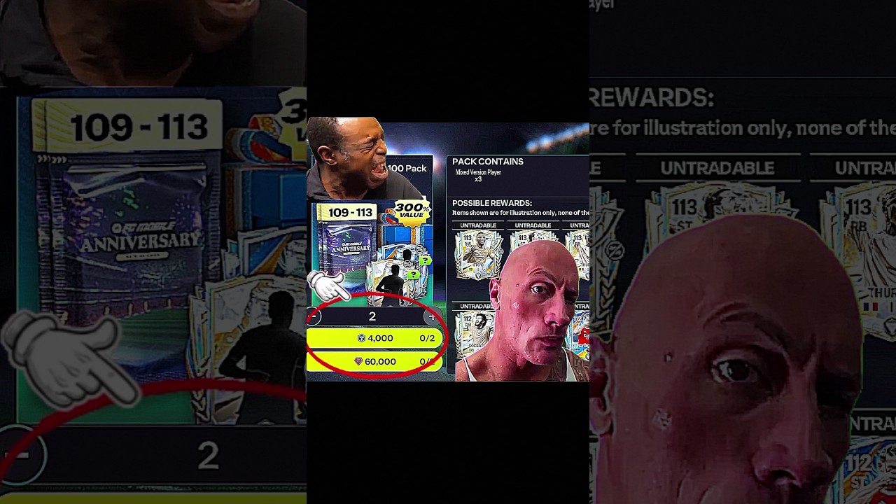 60k gem 😱 opening pack 2nd anniversary 100 pack 🥶✅ #fcmobile #fc25 #fifa #easports #eafc25 #fc