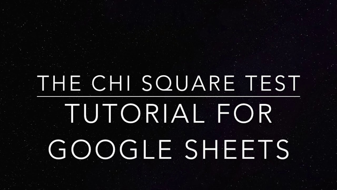 Chi square test in google sheets