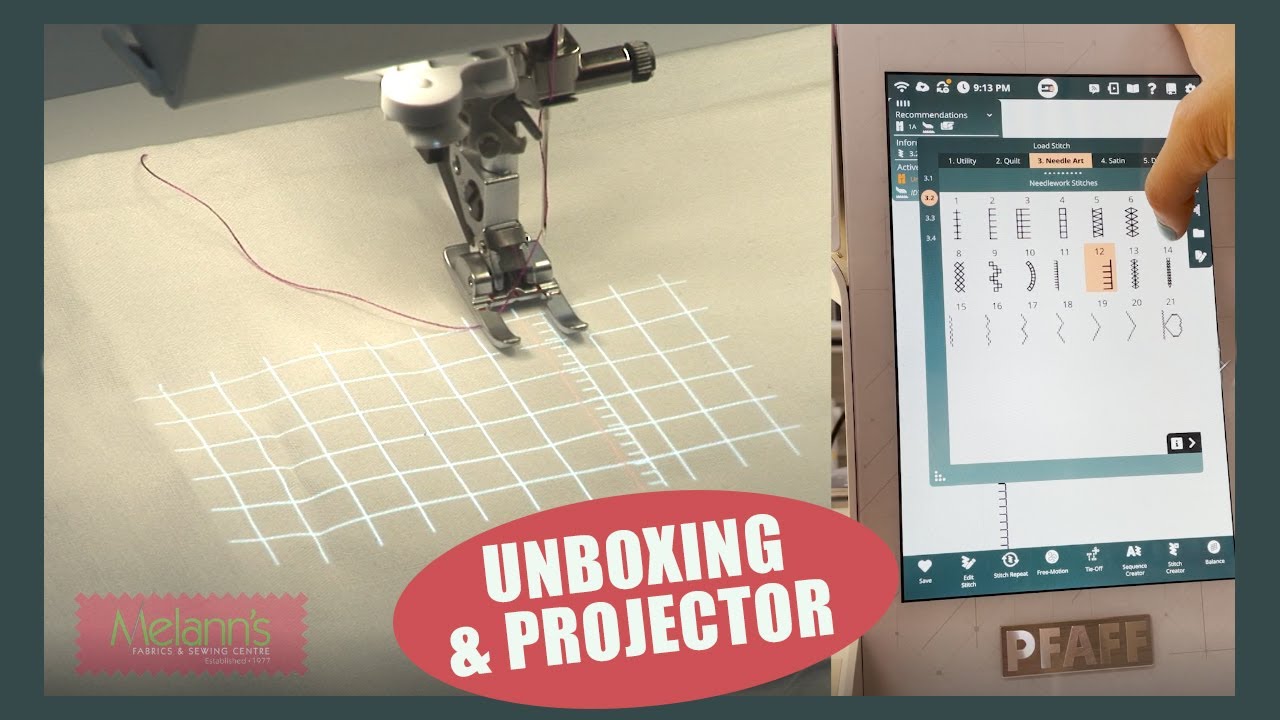 PFAFF Creative Icon 2 Unboxing and Projector sewing mode