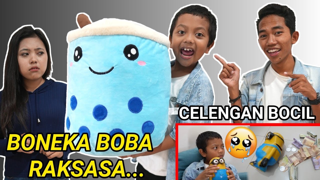BOCIL BONGKAR CELENGAN UNTUK BELI BONEKA BOBA RAKSASA ! KASIHAN BANGET HIKS🥺 | Mikael TubeHD