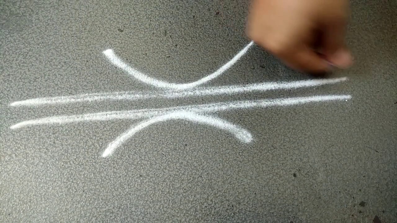 Kolam Muggu design side  borders simple and easy