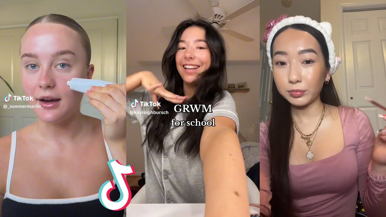 GRWM Tiktok Compilation #22 - Talking & Makeup Tutorial ❤️(ASMR, Skincare, Makeup, Outfits)