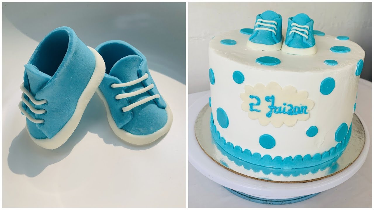 fondant baby shoe making malayalam|fondant shoe theme cake|baby shower theme cake|fondant decoration