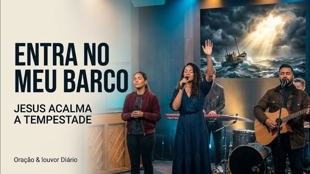 🎵 Entra no Meu Barco (Mateus 8:26) ⛵🌊🙏 | Louvor de Fé | Oração & louvor Diário