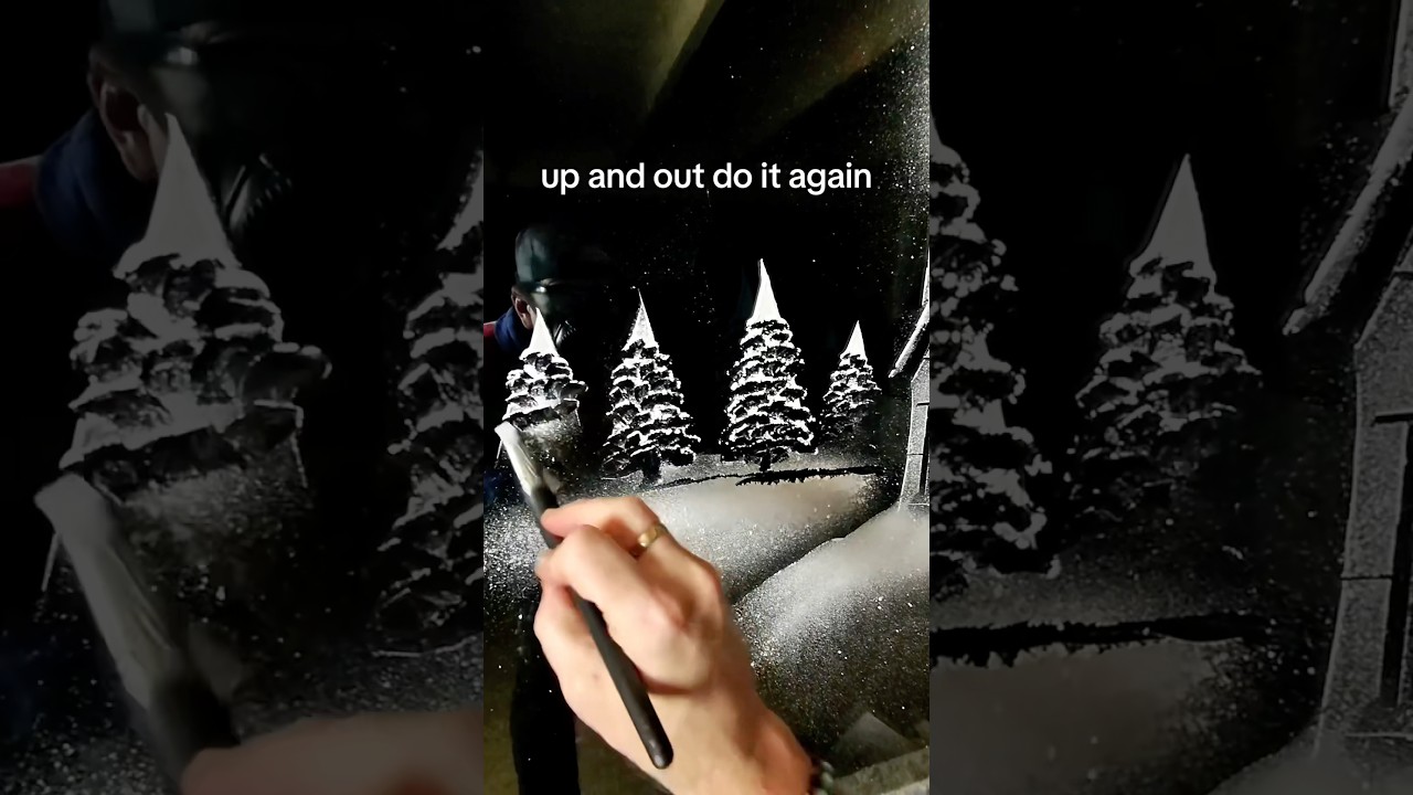 Create beautiful trees on windows with snow spray #snowspray #christmas