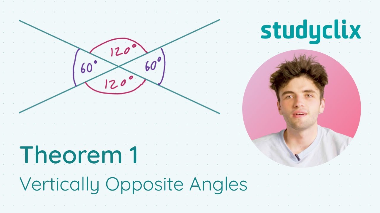 1. Maths Theorem 1: Vertically Opposite Angles; Leaving Cert, Junior Cycle Geometry Proof