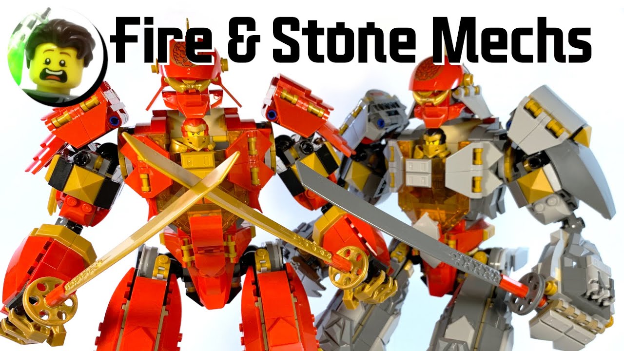 I built a Stone Mech and a Fire Mech from 2 Copies of 71720 Ninjago Fire Stone Mech