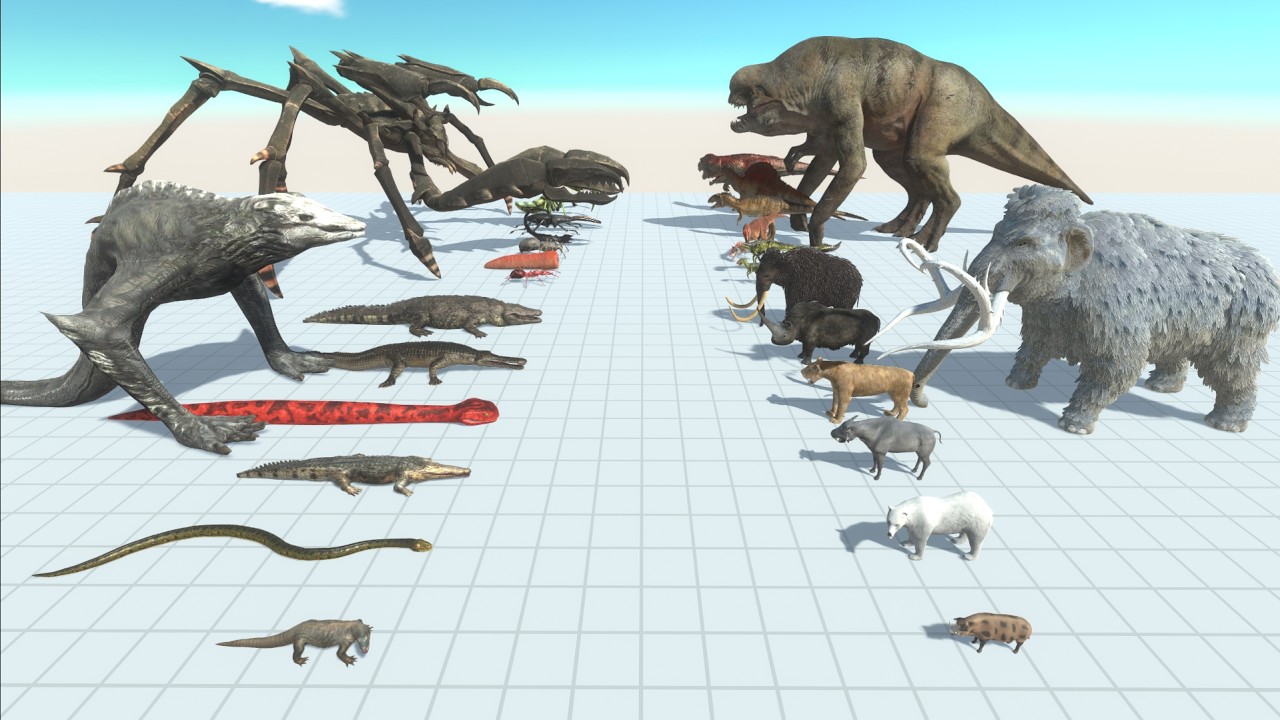 Dinosaurs and Animals vs Giant Invertebrates and Reptiles - Animal Revolt Battle Simulator