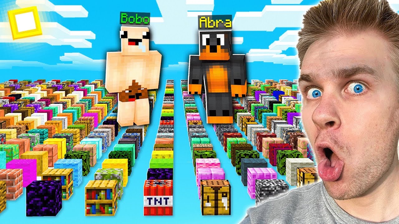 MINECRAFT ale ŚWIAT 🌍 ma TYLKO POJEDYNCZE *LOSOWE* BLOKI 🟩 z BOBO! 😱 (NOWY SURVIVAL)
