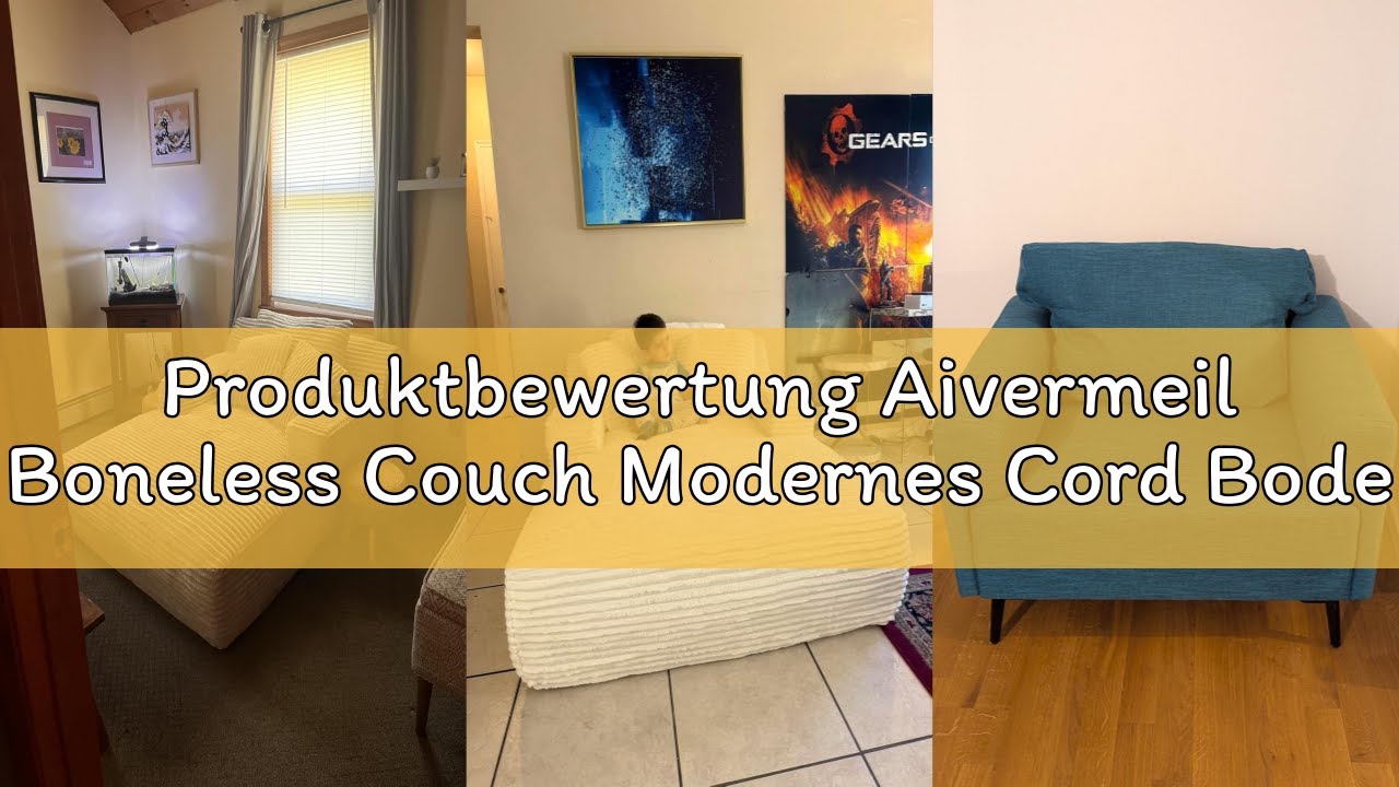 Produktbewertung Aivermeil Boneless Couch Modernes Cord Bodensofa mit Schlaffunktion – Cloud Sofa mi