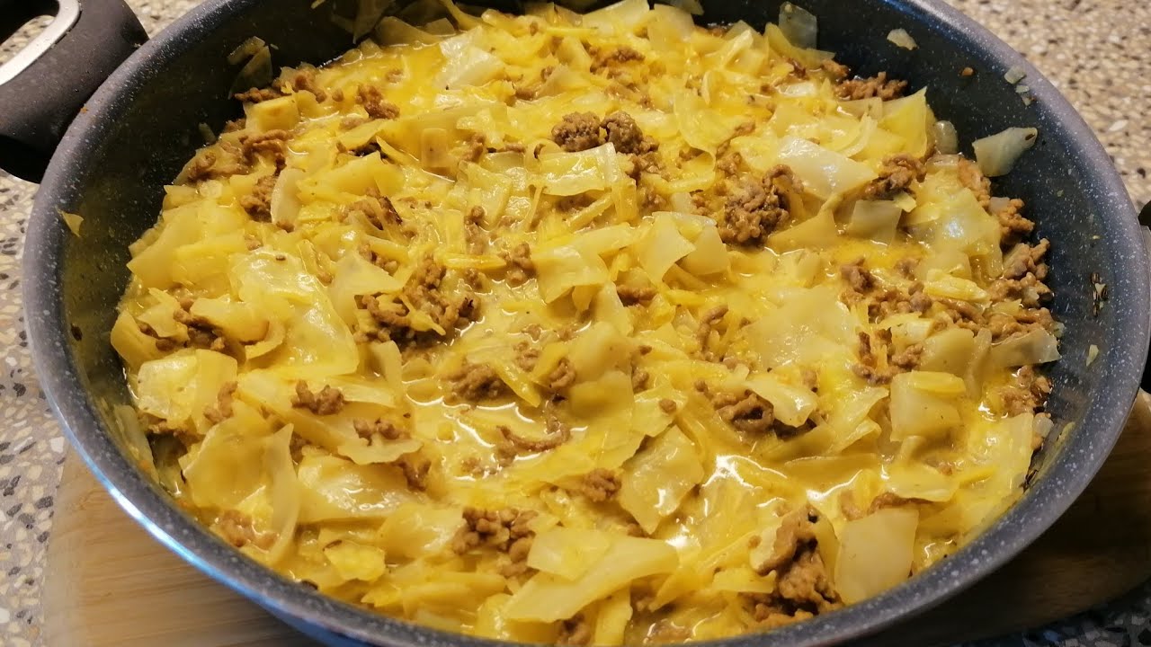 Weißkohl - Hackfleisch - Pfanne  ( in nur 17 Minuten )