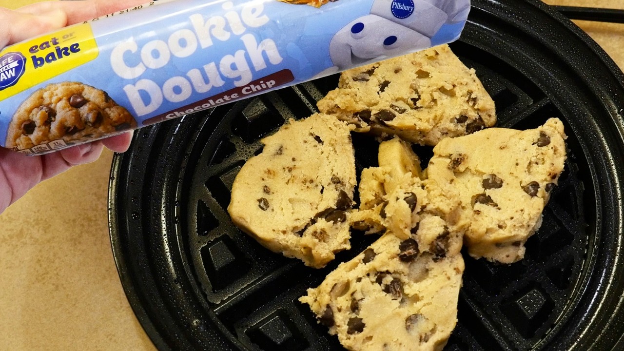 If you cook Pillsbury Cookie Dough in a waffle maker..