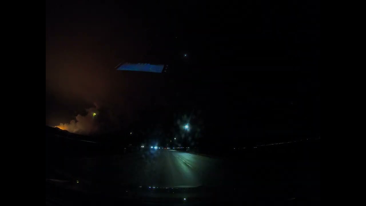 Reykjavic - Keflavic Drive during vulcanic eruption 16/03/2023