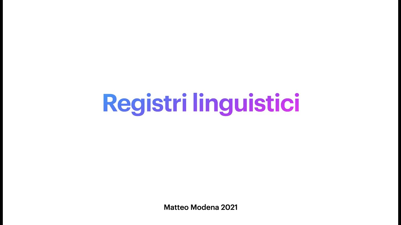 Narratologia: i registri linguistici