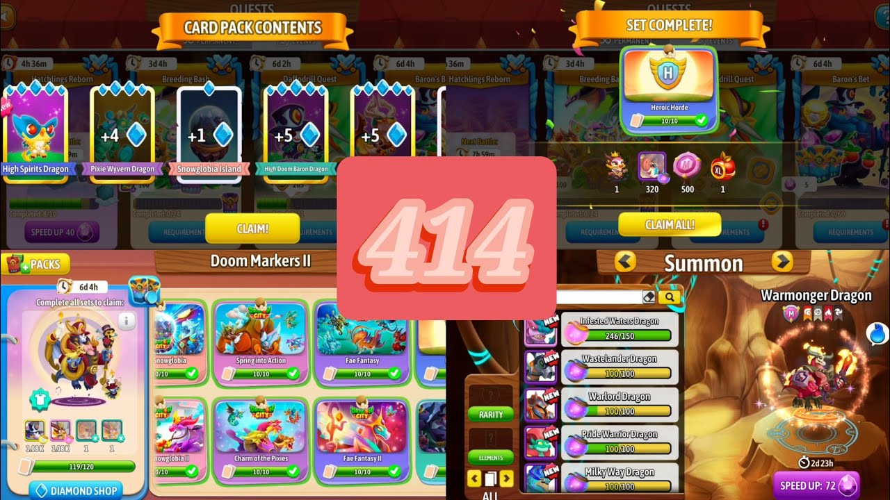 Dragon city Season10: The Baron Doom Mark Gameplay Part414 Summon Warmgore Dragon/Stick 119/120 soon