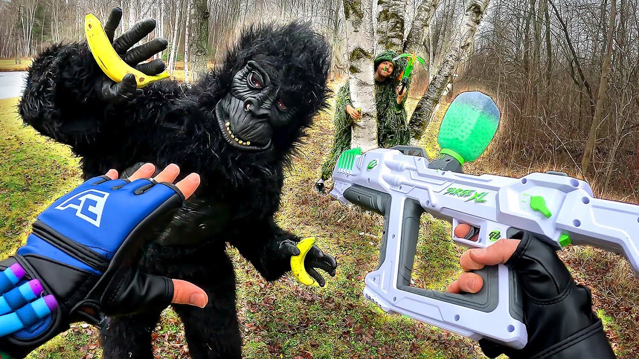 Атака Бигфута от Nerf Gun! Мы его нашли! И Nerf Master 64...