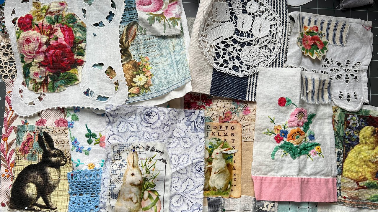 #whateverwednesday craft with me | EP 12 | spring/Easter slow stitch BUNTING Part 1