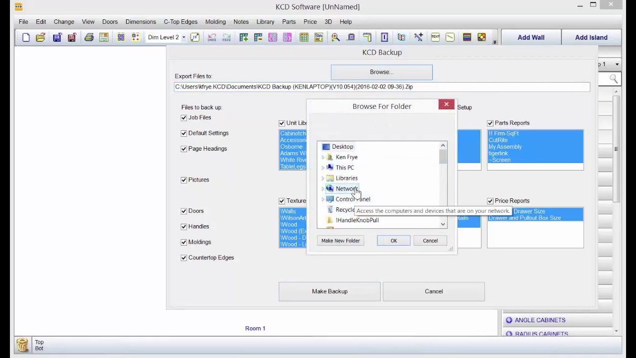 Backup and restore your files in KCD Software