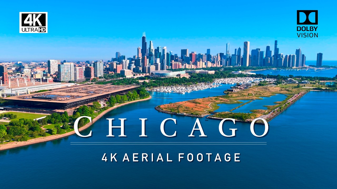 CHICAGO, ILLINOIS - Stunning Aerial Drone Footage in 4K