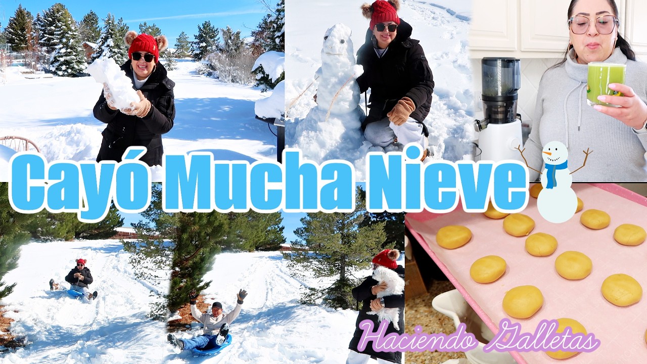 NOS CAYÓ MUCHA NIEVE ☃️MUY DIVERTIDO 🛝❄️HICE GALLETAS🍪