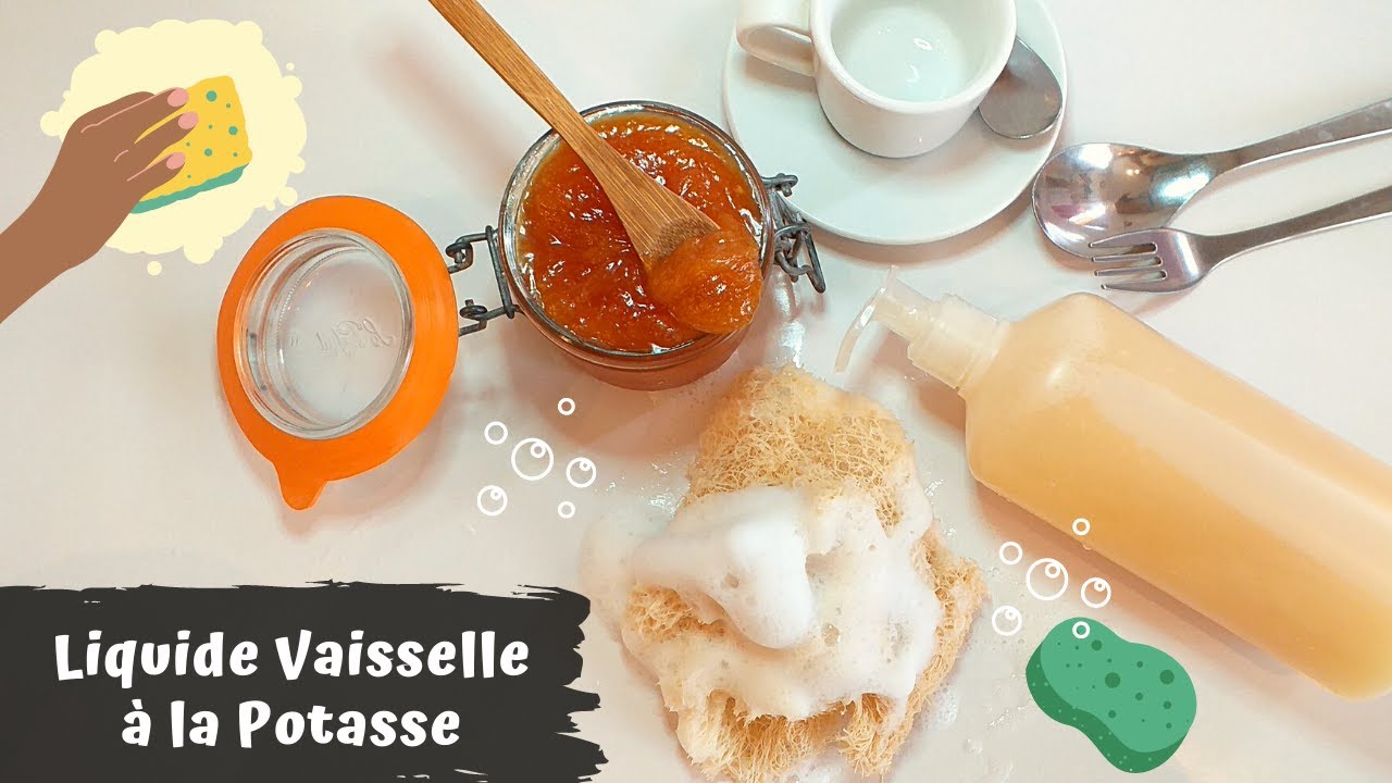 Liquide Vaisselle à la Potasse ↑↑ Méthode à Chaud avec seulement de l'huile d'olive ↑↑