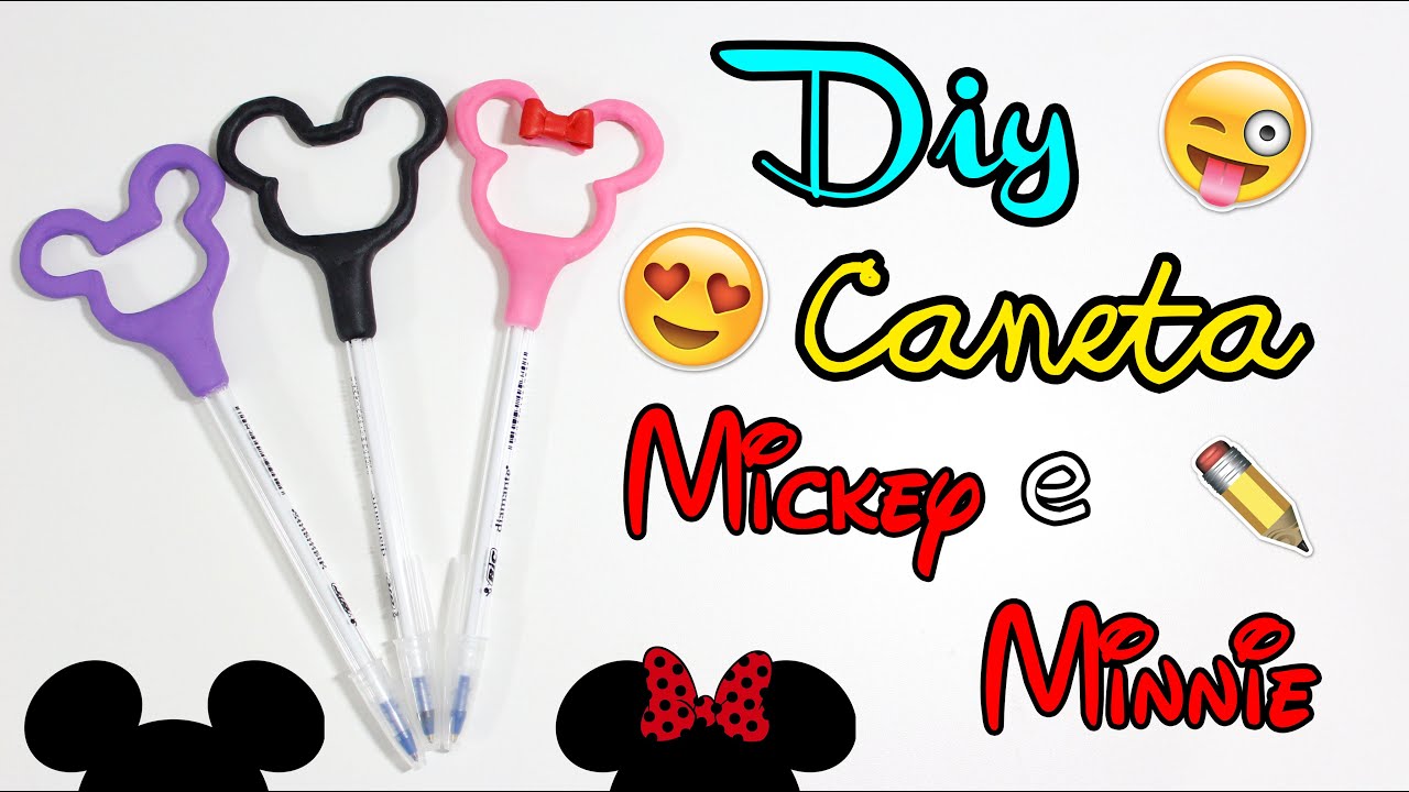 DIY - Caneta do Mickey/Minnie - por Prih Gomes
