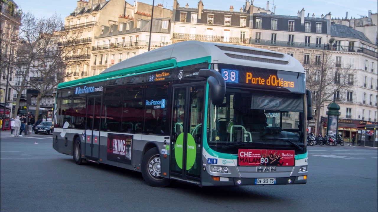 La ligne de bus RATP 38 : Porte d'Orléans - Porte de la Chapelle
