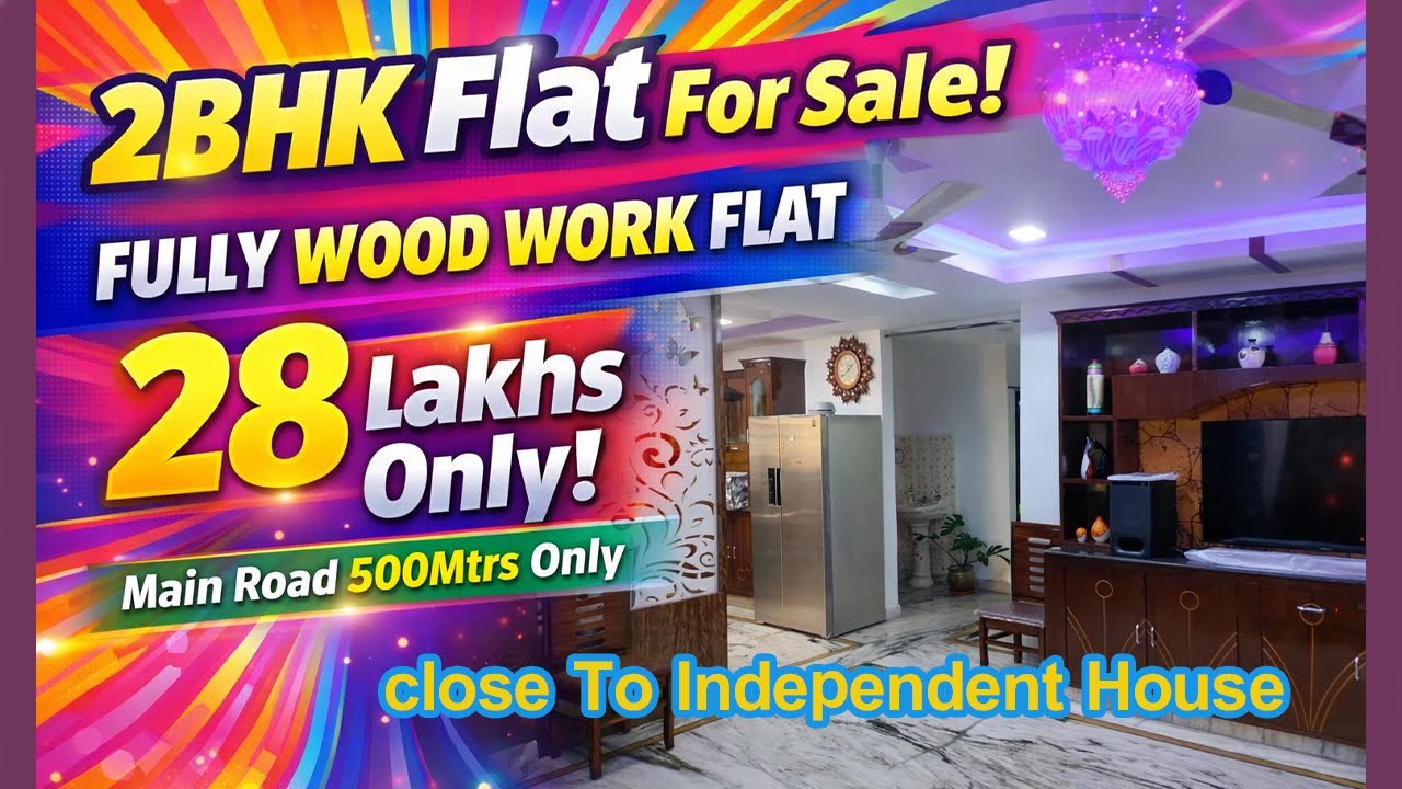 28 లక్షలకే 2BHK Flat Fully Wood Work Flat Sale | Metro 🚇 2Kms  Furnished Flat Sale Hyderabad #shorts