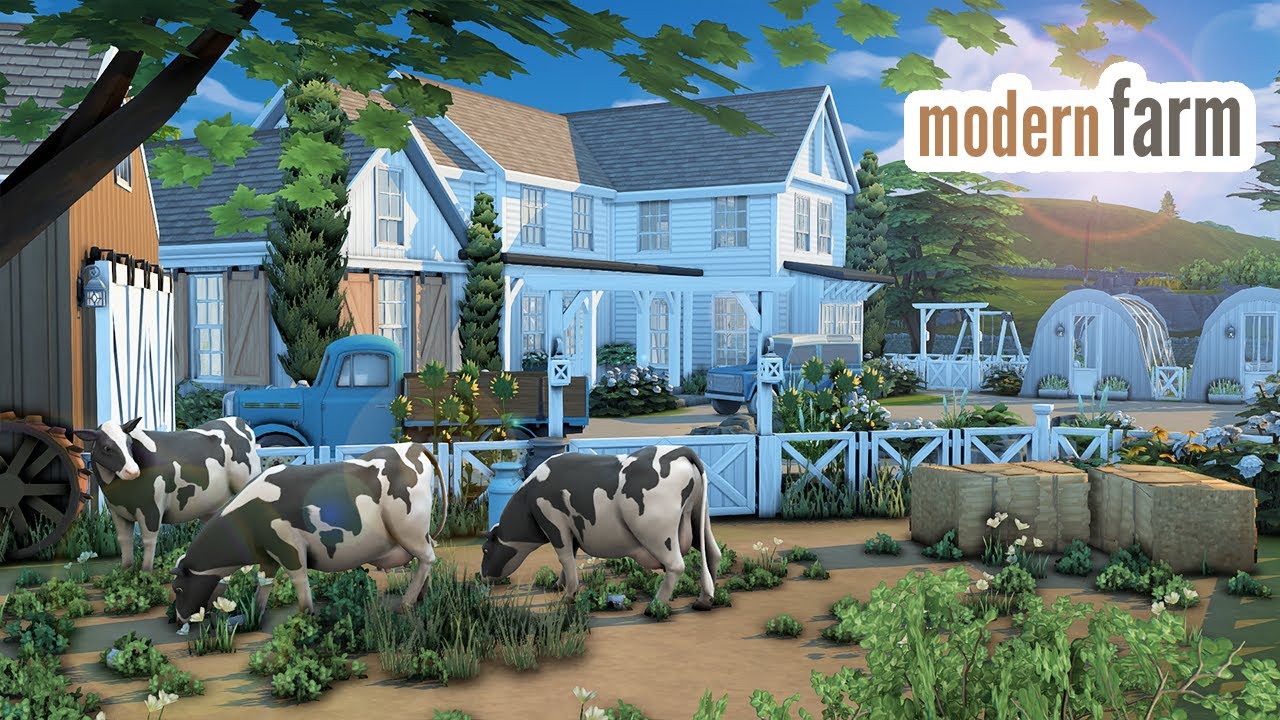 modern farmhouse \\ The Sims 4 CC speed build