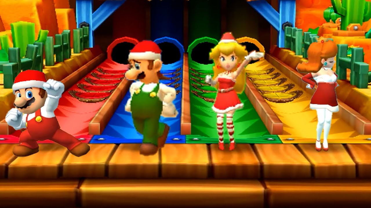 【3dsマリオパーティスターラッシュ】ミニゲームマリオVsピーチVsルイージVsデイジー(COM最強 たつじん)