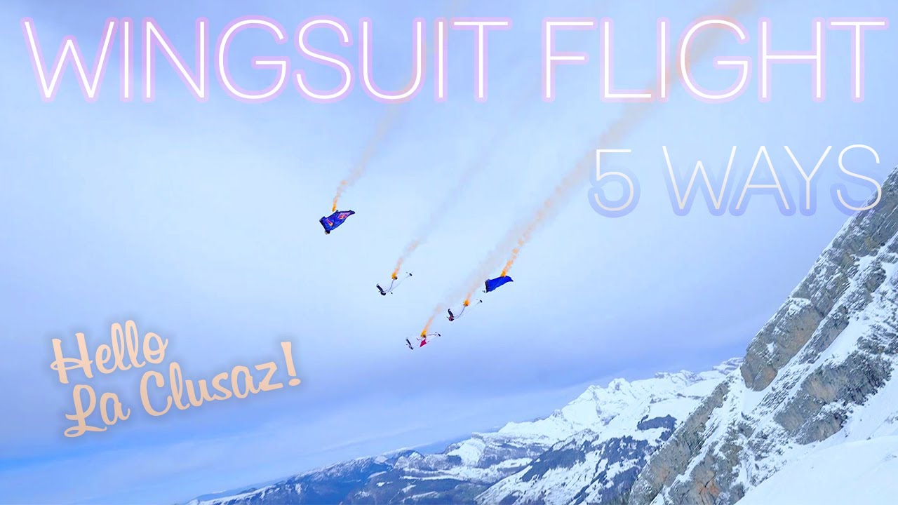 5-Ways wingsuit flight above La Clusaz chairlift