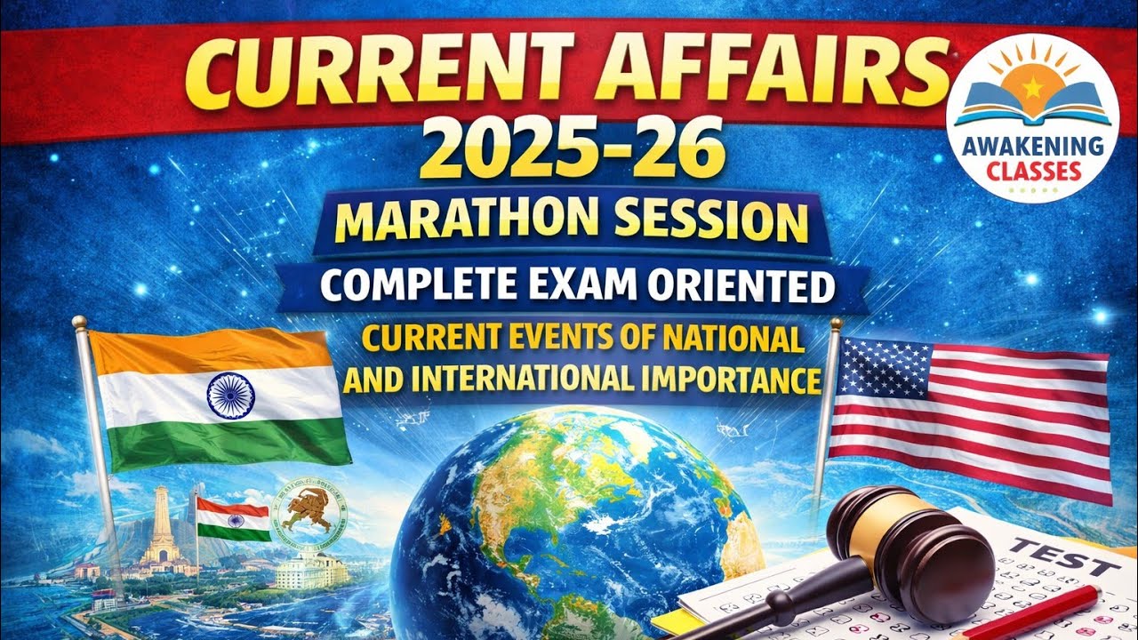 CURRENT AFFAIRS MARATHON 2025-26| PART 1 | JKSSB | JKPSC | SSC | BANK |