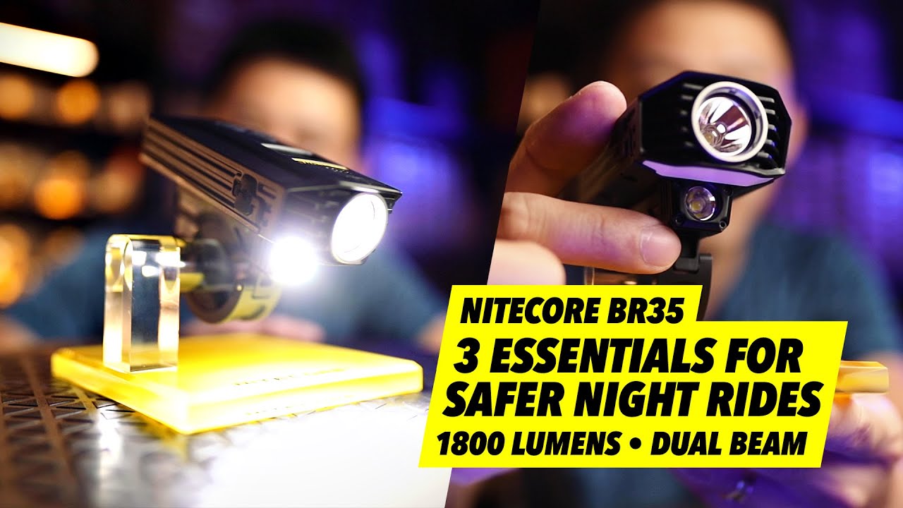 🔥 3 Essentials You Need for Safer Night Rides. Nitecore BR35 (1800 lumens) Demo!