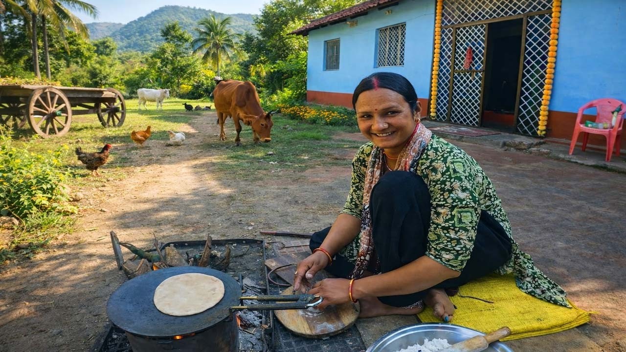 Wife Making Chapati In Village 😍