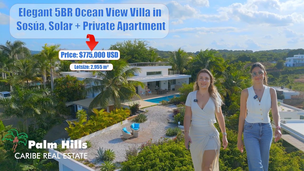 Elegant 5BR Ocean View Villa in Sosúa, Solar + Private Apartment