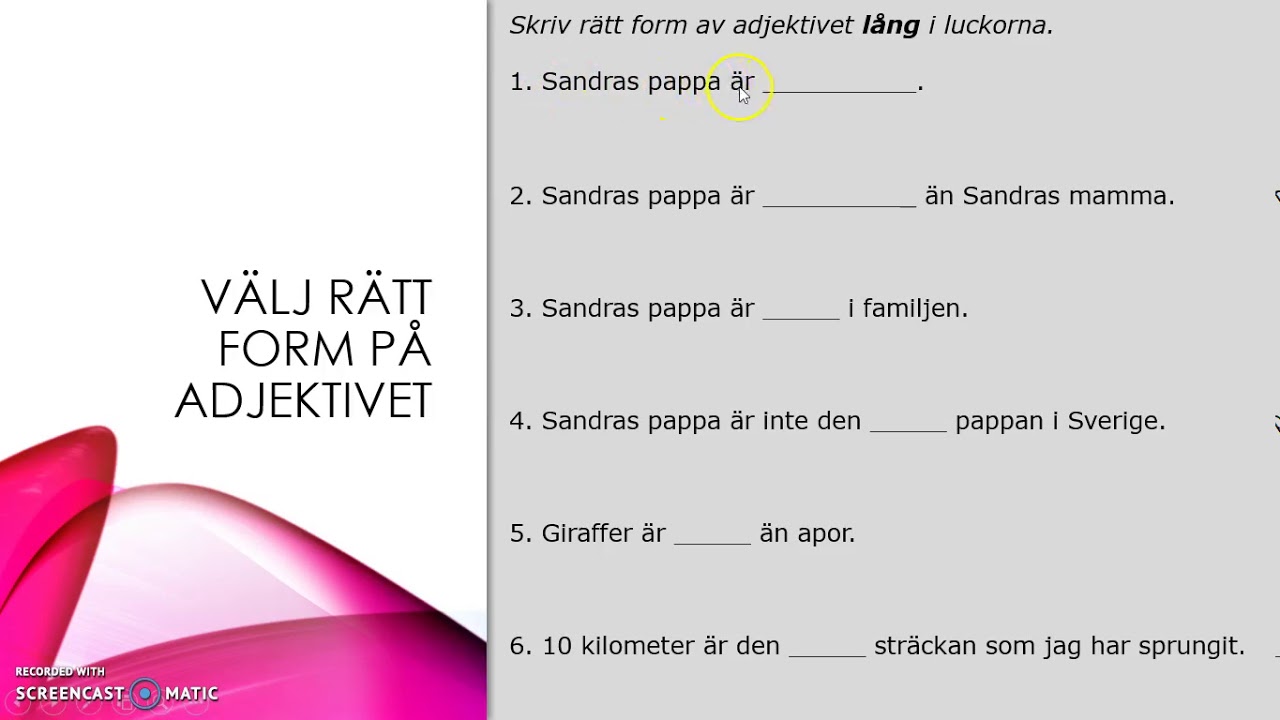 Träna på att komparera adjektiv