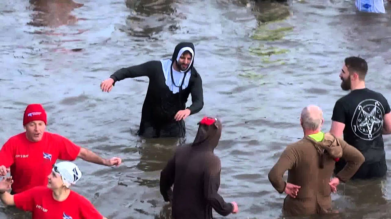 2016 New Years Day Dook Broughty Ferry Harbour Dundee Scotland