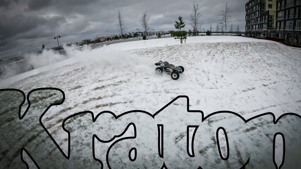 Blasting out in Snow with an Arrma Kraton 6S EXB