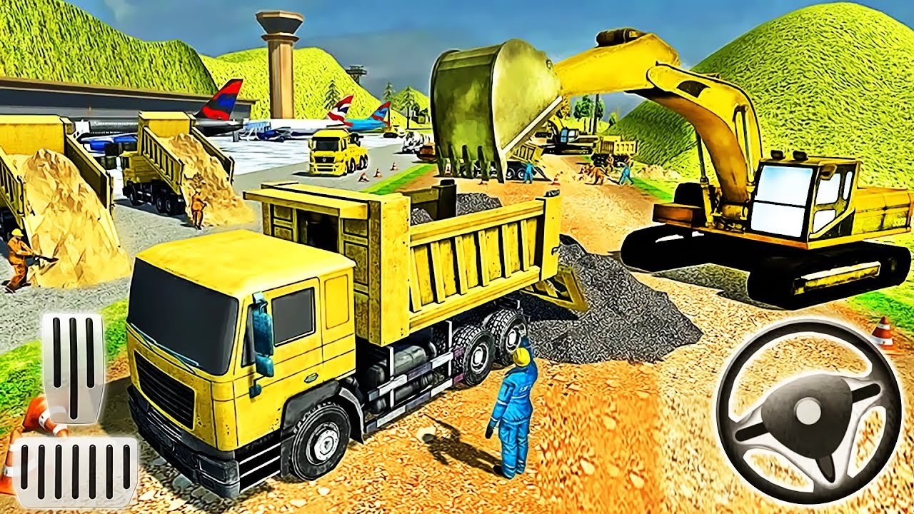 Uphill Runway Road Builder Vegas Airport Construction Simulator - Android GamePlay