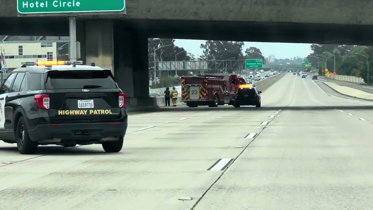 CHP TRAFFIC BREAK FIRST IN LINE!